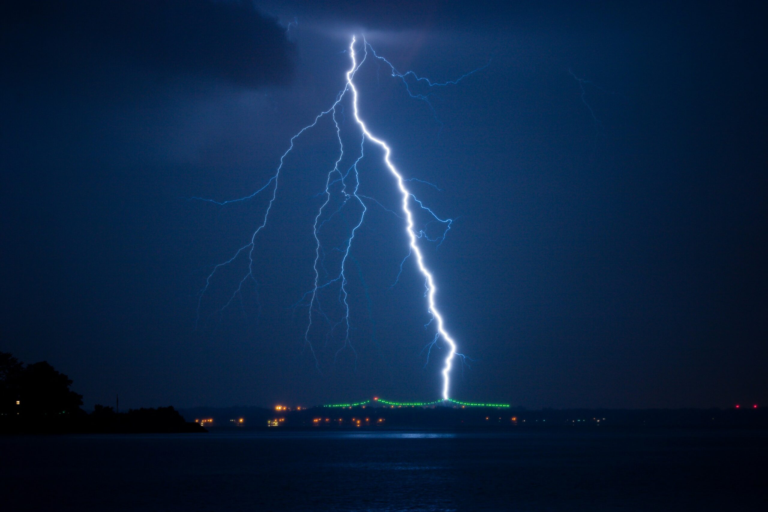 lightning on a dark sky